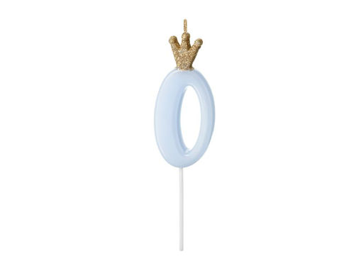 Picture of CANDLE CROWN LIGHT BLUE NUMBER 0